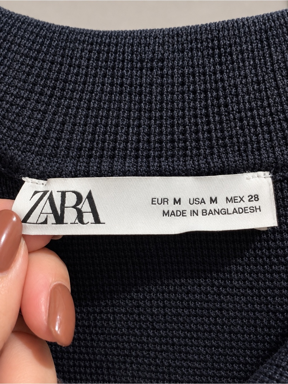 Zara Navy Knit Blazer Cardigan Gold Anchor Buttons Size M - Picture 2 of 3